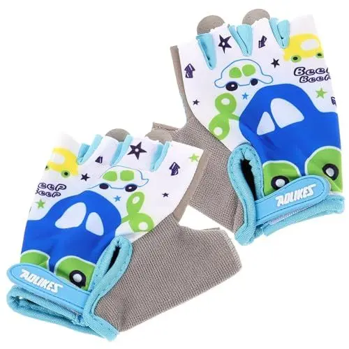 Produktbild: BELLIFFY 1 Paar Sportzubehör Kompakte Fitnesshandschuhe rutschfeste Fahrradhandschuhe Bequeme Angelhandschuhe Fahrradhandschuh Kinder Atmungsaktive Fahrradhandschuhe Polyester Blue