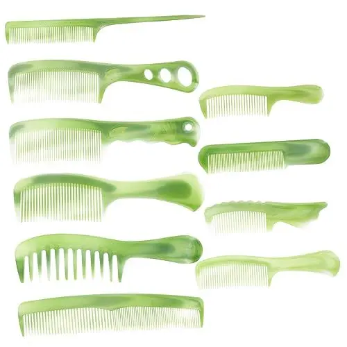 Produktbild: BELLIFFY 1 Satz 10er-Pack Haarkämme Frisierkamm breiter Kamm feiner Zahnkamm Bart Schnurrbartkamm feiner Schneidekamm hairbrush haarbürsten haarschneide Frauenkämme Kämme für Frauen Plastik