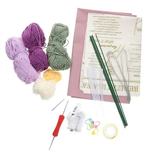Produktbild: BELLIFFY Häkelblumenstrauß-set Strickset Für Anfänger Set Mit Garn Und Nadeln Für Erwachsene Und Jungen Und Mädchen