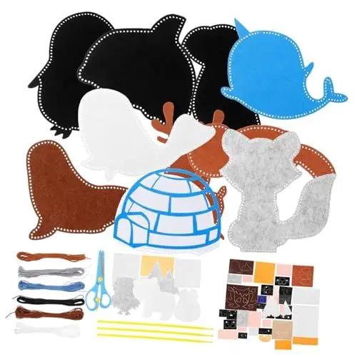 Produktbild: BELLIFFY 1 Satz Tierset Aus Filz Nähset Für Tiere Nähset Aus Filz Für Kinder Nähset Aus Tierfilz Flickzeug Filztier-bausatz Kinderspielzeug Kinder Nähen Tierhandwerk Spielzeug Nähen Gefühlt