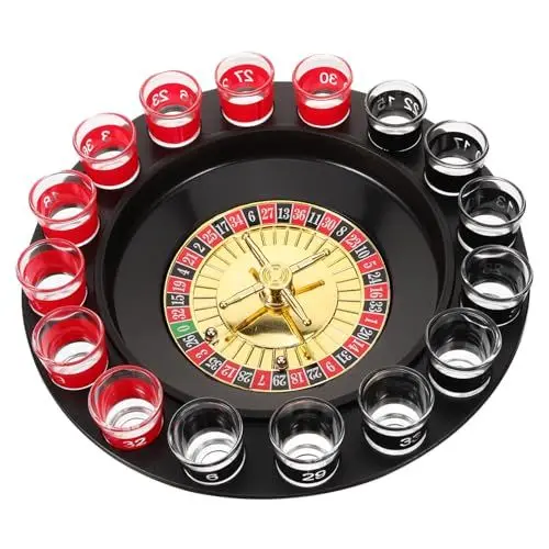 Produktbild: BELLIFFY Roulette Prop Trinken Schnapsgläser Roulette Trinkspiel Set Lustige Party Favor