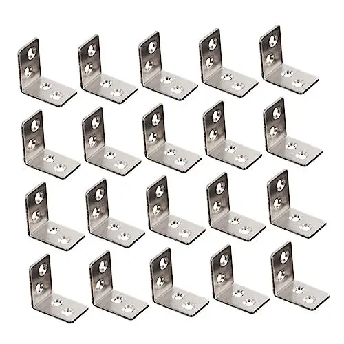 Produktbild: BELLIFFY 20St Stühle feste Halterung schraubfitting Schraubverbindung wandhalterung für schwimmende regale kleine Regalhalterungen feste Möbelzubehör Plattenhalterung Silver