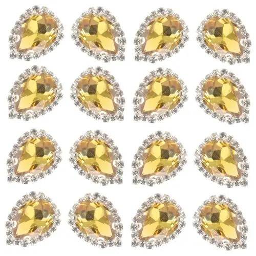 Produktbild: BELLIFFY 20 Stk Spitzen-Wassertropfen-Krallenbohrer Strass-Anhänger Schmuckzubehör selber machen Strass-Taste the gems bastelzeug schmuck DIY zubehör legierte Ornamente glas kristall bohrer