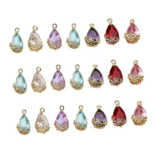 Produktbild: BELLIFFY 21st Modische Anhänger Anhängerverschluss Für Halskette Zirkon-anhänger Halskette Armband Machen Charme Tropfenanhänger Aus Strass Diy-anhänger Charms in Form Von Wassertropfen