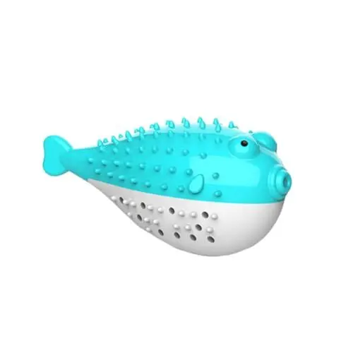 Produktbild: BELLIFFY Haustier Kätzchen Spielzeug Fisch Form Teaser Silikon Katze Kauen Spielzeug Katze Zähne Reinigung Stick Set