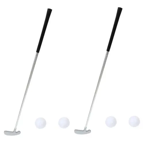 Produktbild: BELLIFFY 2 Sätze Golf-klappstange Angelrutenkoffer Übungsstöcke Abnehmbare Golfschläger Abnehmbarer Putter Golfzubehör Trainings-Golf-Putter Outdoor-Putting-Set Silver Zinklegierung
