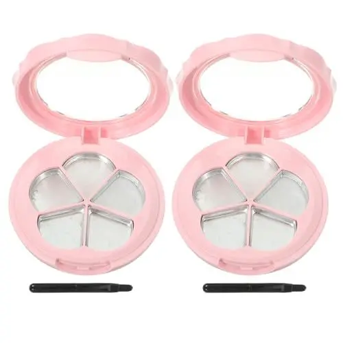 Produktbild: BELLIFFY 2 Sets Lidschatten Box & Lippenstift Box Nachfüllbarer Make Up Spender Mit Pinsel Make Up Fixierspray Gesicht Tragbares Make Up Set Für Unterwegs