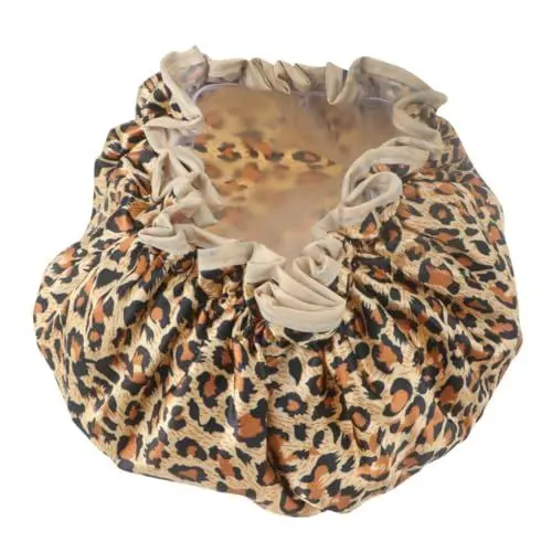 Produktbild: BELLIFFY Hair Styling Essential 2-teiliges Set mit wasserdichter Duschhaube mit Leopardenmuster Friseurhaube für Damen PEVA-Badehaube