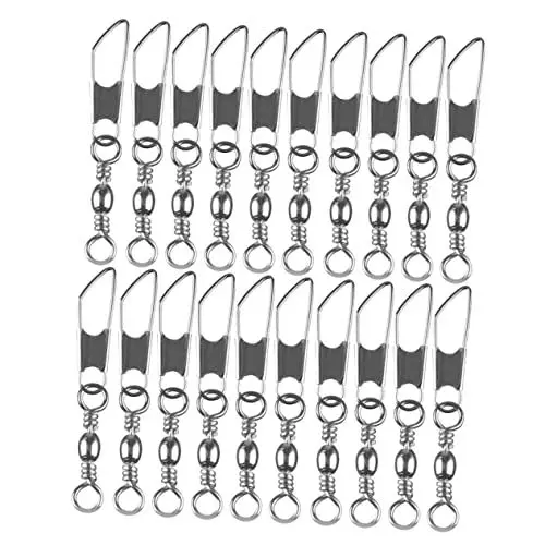 Produktbild: BELLIFFY 30st Drehgelenk Zum Angeln Drehclips Zum Angeln Angelanschluss Angelgeräteführer Hakenköder- Verbindungsstück Für Angelhaken Rollwirbel Angeln Angelzubehör Fisch Silver