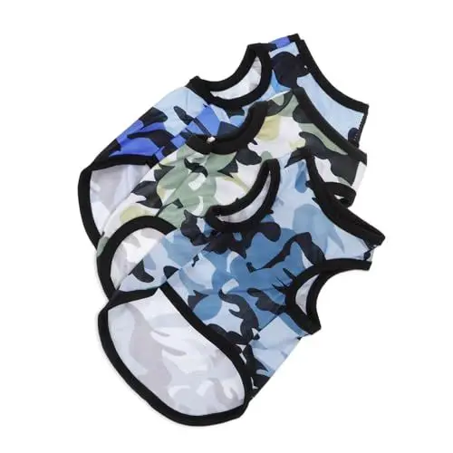 Produktbild: BELLIFFY Hunde Sommer Shirt Mit Tarnmuster Atmungsaktiv Für Welpen Und Kleine Haustiere Leicht Und Bequem