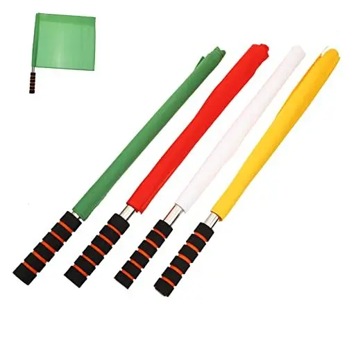 Produktbild: BELLIFFY Wettkampfschiedsrichterflaggen 4 Signalflaggen Für Laufrennen Spiele Leitflaggen Aus Edelstahl Und Polyester