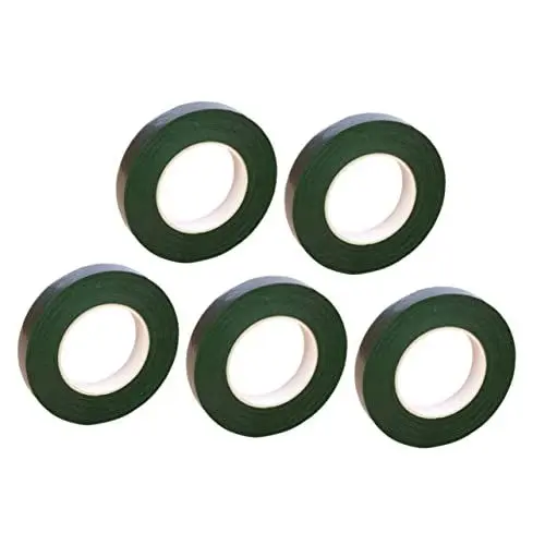 Produktbild: BELLIFFY 5 Rollen Grünes Band Blumenstiel-wickelband Hochzeitssträuße Blumen Paketklebeband Für Blumen Floristen-bastelbänder Grüne Blumenbänder Blumenstrauß-stamm-wickelband Papier Green
