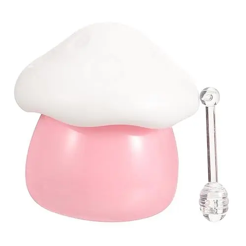 Produktbild: BELLIFFY 5 Sätze Pilz-Lipgloss-Tuben kosmetikbehälter cosmetic container pinker Make-up-Proben Lotionsflasche Eisbehälter buttercreme Lippenpeeling-Gläser Reise-Make-up-Gläser Plastik Rosa