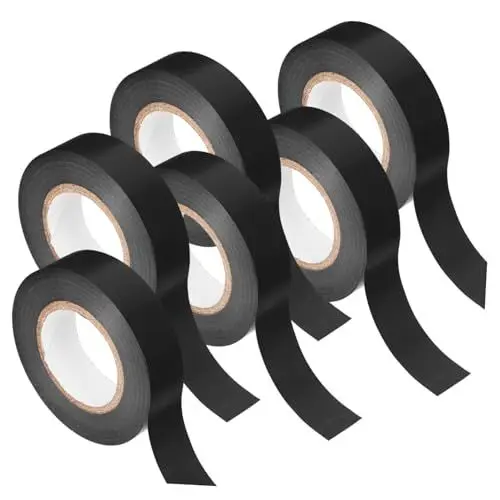 Produktbild: BELLIFFY Isolierband 19 Mm X 20 M Schwarz 6 Rollen Hitzebeständig Isolierband Für Drähte Reparaturband Für Elektriker