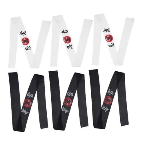 Produktbild: BELLIFFY 6 Stück Ninja Koch Stirnband Bushido Stirnband Sushi Kochmütze Japanisches Bandana Bushido Hachimaki Ninja Cosplay Stirnband Koch Stirnband Sport Stirnband Workout Stirnband