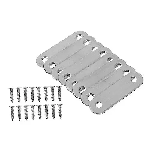 Produktbild: BELLIFFY 8Er-Box Halterung Schraubenhalter Tischbefestigungselemente Eckverbindungen verschrauben Schrankwinkel ersatzteile für gartenmöbel Hausbedarf Fall Rostfreier Stahl Silver