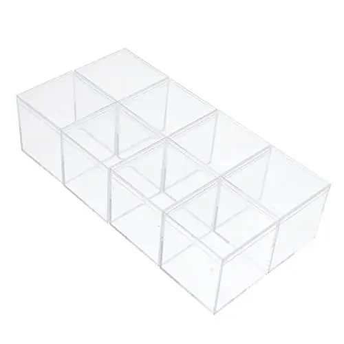 Produktbild: BELLIFFY Aufbewahrungsboxen Für Schmuck Aus Acryl 8 Quadratische Kunststoffbehälter Mit Deckel Zum Organisieren
