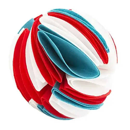 Produktbild: BELLIFFY Hundeschnüffelball Schnüffelmatte Für Hund Schnüffelmatte Für Katzen Leckerli-Spender Für Hunde Futterball Für Hunde Hundespielzeug Mit Leckerli-Spender Tierspielzeug Filzstoff