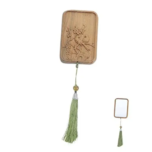 Produktbild: BELLIFFY Retro quadratischer Spiegel Auto funkeln personalisiert Kippen nebelfrei Tasche lichtspiegel Vanity Mirror schmuckspiegel Mini-Spiegel dekorativer Kleiner Spiegel Glas Light Brown