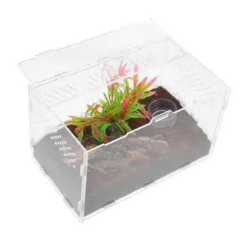 Produktbild: BELLIFFY Transparentes Terrarium Schildkrötenkäfige Und Lebensräume Spinnen Terrarien Einsiedlerkrebskäfig Inkubator Für Schildkröteneier Reptilienterrarium Reptilienbecken Gehäuse Acryl