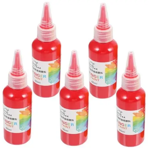 Produktbild: BELLIFFY malen Fingerfarben für Kinder abwaschbares Fingerfarbenset Nagellack-Set für Nägel Graffiti-Farbe Kinder bastelset basteln für Kinder Toy Malutensilien Graffiti-Zubehör Plastik rot