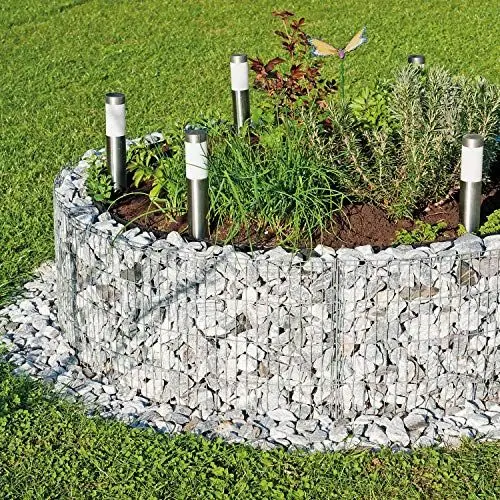 Produktbild: bellissa - Gabionen-Hochbeet rund Durchmesser 146cm außen 126cm innen, Höhe 40 cm - Feinmaschige Gabionenkörbe befüllbar - Witterungsbeständiges Gabionen-Hochbeet - DIY-Bausatz inkl. Trennfolie (L)