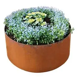 Produktbild: bellissa Hochbeet CORTEN rund - 91004 - Pflanzkübel rund aus Cortenstahl - 3-teiliger Bausatz - Durchmesser 110 cm, Höhe 50 cm