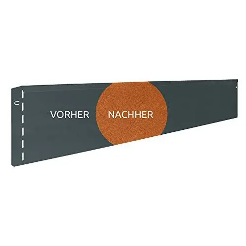 Produktbild: bellissa – Rasenkante Metall Corten-Stahl 118x20cm, Nutzlänge 1,15m - Flexible Rasenbegrenzung aus wetterfestem Material für saubere Rasen- & Beetabgrenzung - Beeteinfassung Kante robust & langlebig