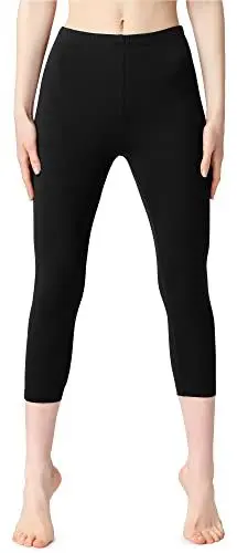 Produktbild: Bellivalini Damen 3/4 Leggings aus Baumwolle BLV50-199 (Schwarz, M)