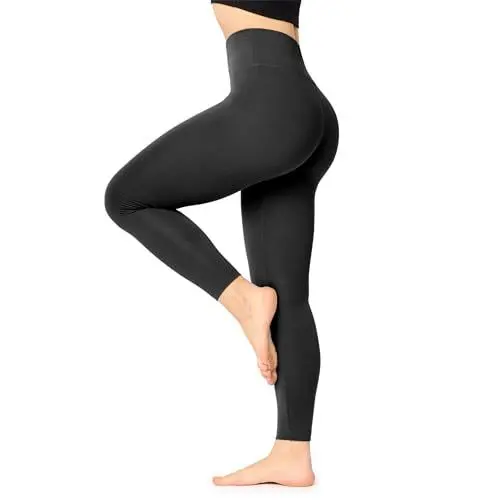 Produktbild: Bellivalini Damen Lange Leggings High Waist Slim aus Viskose für Sport Yoga Gym BLV50-292 (Schwarz, S)