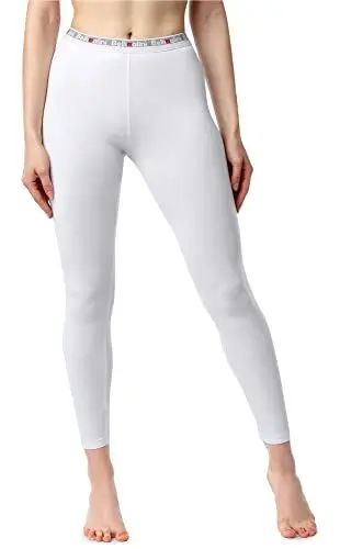 Produktbild: Bellivalini Damen Lange Leggings Sportleggings Fitnessleggings aus Baumwolle BLV50-177 (Weiß, M)