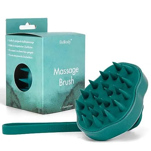 Produktbild: Bellody® Original Kopfhaut Massagebürste, für Massage und Stimulation des Haarwachstums (1 Stück in Quetzal Green) - Hair & Scalp Massager für nasse & trockene Haare