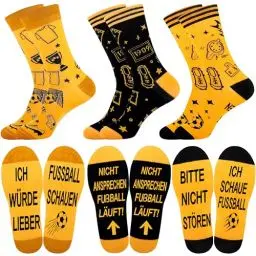 Produktbild: Belloxis Fanartikel Fußball Socken Fussball Geschenke Fußball Geschenke Fussball Socken Fußball Zubehör Socken Herren 43-46 Kleine Geschenke für Männer
