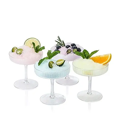 Produktbild: Margarita-Gläser, 4er-Set, 120 Ml, Klare Cocktailgläser, Cocktailbecher, Recycelte Klassische Gläser mit Langem Stiel, Weingläser für Hochzeitsfeiern(#1)