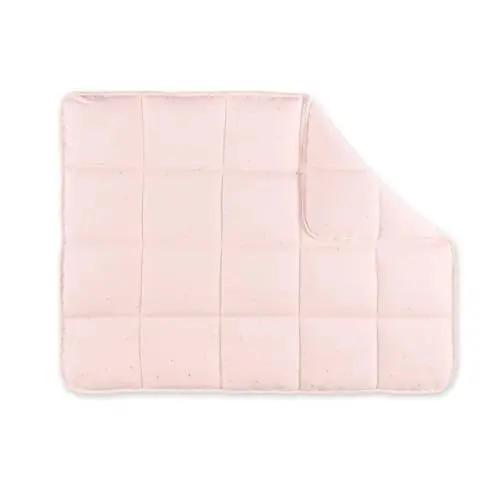 Produktbild: BEMINI Laufgittereinlage für Babys, 75 x 95 cm, wendbar, Kollektion Prety Motis, goldfarbene Punkte – aus Jersey