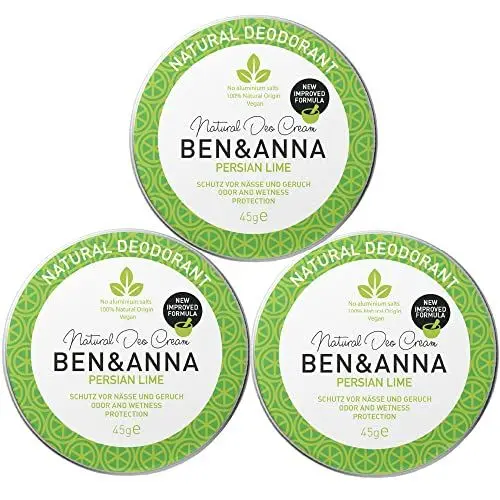 Produktbild: BEN & ANNA Deocreme Persian Lime - Natürliches Deo für Herren und Damen - Deo Creme gegen starkes Schwitzen - Vegan & Naturkosmetik - Festes Deo ohne Aluminium