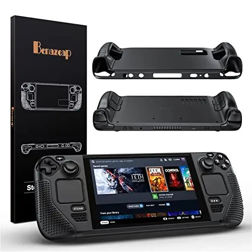 Produktbild: Benazcap Silikon Hülle für Steam Deck OLED 2023/Steam Deck 2021, Stoßfestes, Rutschfestes und Kollisionssicheres Grip Zubehör Kompatibel mit Valve Steam Deck Konsole, Schwarz