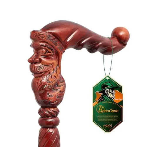 Produktbild: BeneCane Handgefertigter Gehstock aus Holz für Männer und Frauen, Abnehmbarer Weihnachtsmanngriff, modischer Unisex-Stick mit ergonomischem und komfortablem Griff