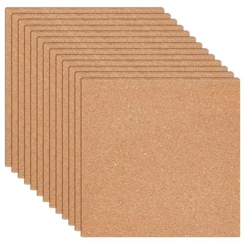 Produktbild: BENECREAT 20 Packung Quadratische Korktafeln 15x15cm Korkplatte Ohne Kleber Pinnwand Für Coaster Wandschmuck Party Und DIY Bastelbedarf 3mm Dick