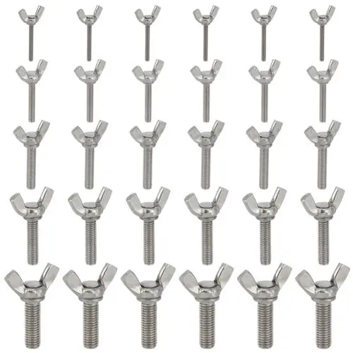 Produktbild: BENECREAT 30Pcs 5 Größen Fledermaus Stifte für Töpferscheibe, Fledermaus-förmige Muttern Edelstahl Fledermaus Stifte für Standard-Keramik-Rad-Kopf und Keramik Fledermaus, 6pcs/Größe