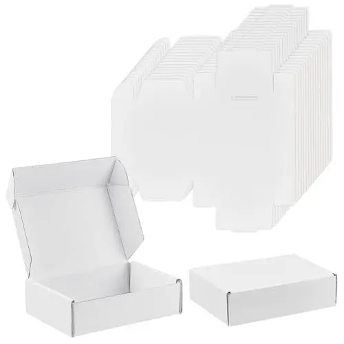 Produktbild: BENECREAT 30 Packung 15x10x4 cm Kleine Versandkartons, Weiße Wellpappschachtel Für Verpackungsmaterialien Für Kleine Unternehmen, Versandkartons, Geschenkverpackung