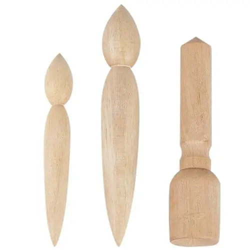 Produktbild: BENECREAT 3 Stück 3 Stile Doppelend-Töpferausgießer, BurlyWood Keramikformen, Töpferformen-Set Zum Formen von Tontüllen, Trimmen, Handgemachter Ton Für Anfänger