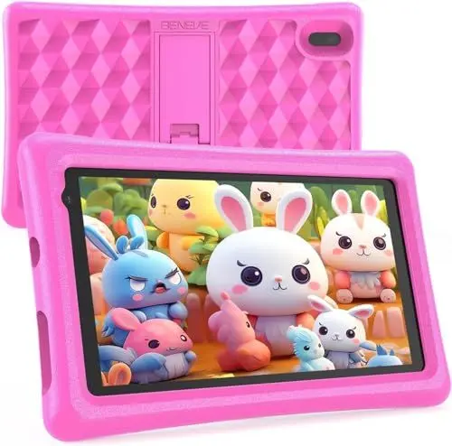 Produktbild: BENEVE Kinder Tablets, 7 Zoll Tablet für Kinder Kleinkinder, Android Kinder Tablet Kinder Tablet 2GB+32GB mit elterlicher Kontrolle, Bluetooth, WiFi, Dual Kamera, Google Play Store vorinstalliert