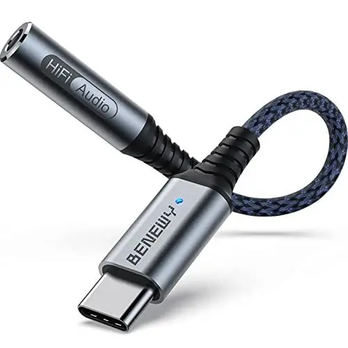 Produktbild: BENEWY Adapter USB C auf Klinke, USB C Klinke Adapter Aux USB C auf 3.5mm Kopfhörer Adapter mit DAC Chip für iPhone 15 pro max, Samsung Galaxy S24 S23 S22 S21 A55, iPad Pro iPad Air 5/4/Mini 6,Pixel 8