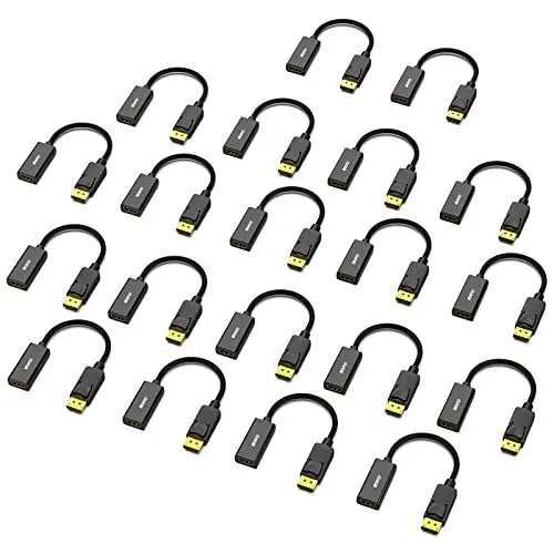 Produktbild: BENFEI 4K DisplayPort auf HDMI Adapter 20 Stück, Unidirektional DisplayPort DP Computor zu HDMI Monitor Verbindungs Adapter Kompatibel für Laptop PC Monitor TV Projektor