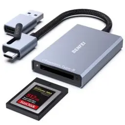 Produktbild: BENFEI CFexpress Kartenleser Typ-B mit USB 3.2 (Gen 2) 10 Gbit/s, USB-C&USB-A 2-in-1 Typ B CFexpress Adapter, kompatibel mit Windows/Mac/Linux/Android