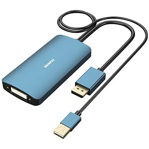 Produktbild: BENFEI DisplayPort auf DVI DVI-D Dual Link Adapter unterstützt 2K@60Hz, 1080P@60Hz
