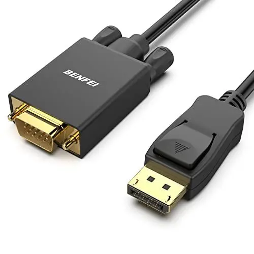 Produktbild: BENFEI DisplayPort auf VGA Kabel 3M, Unidirektional DP DisplayPort Computer to VGA Monitor 1080P Stecker zu Stecker Vergoldetes Kabel, kompatibel mit Lenovo Dell HP ASUS und anderen Marken