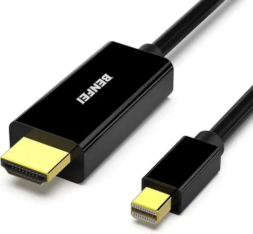 Produktbild: BENFEI Mini Displayport auf HDMI Kabel 1,8m 2 Stück, Vergoldet Thunderbolt auf HDMI Kabel, Geeignet für MacBook Air/Pro Surface Pro Usw.