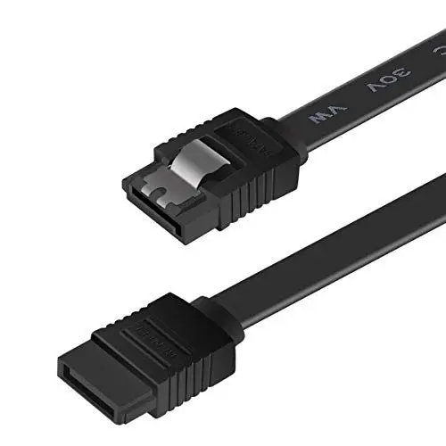 Produktbild: BENFEI SATA III Kabel, 1 Stück, 6Gbps, gerade, HDD- SDD-Datenkabel mit Arretierung, 45,7 cm für SATA HDD, SSD, CD-Treiber, CD-Writer,Schwarz